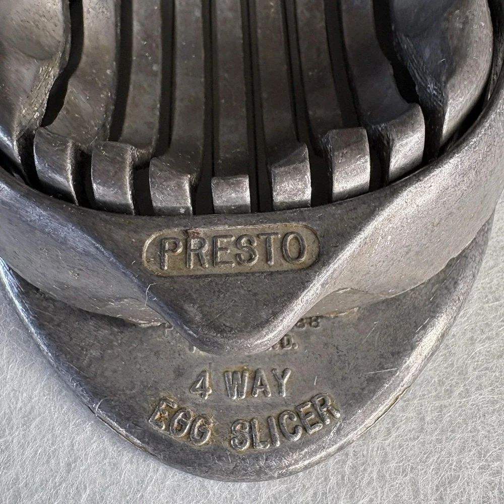 Vintage Presto 4-Way Egg Slicer Cutter Metal Aluminum 1950s Kitchen Tool USA